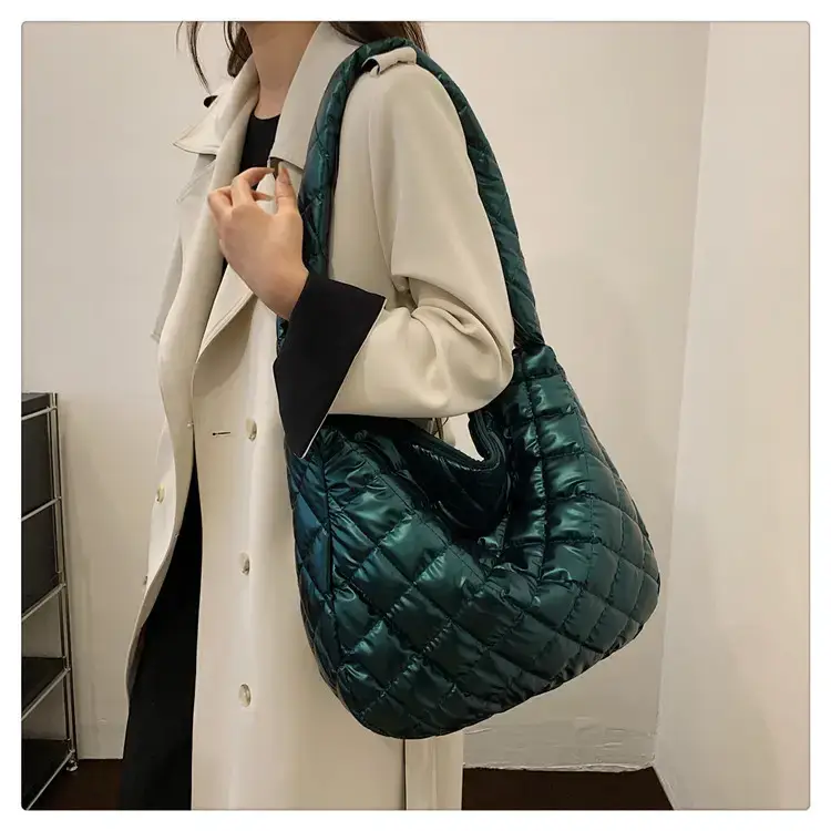 Gold Plated Quilted Shoulder Messenger Bag for Women - Image 6