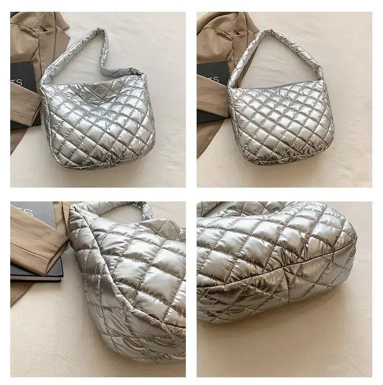 Gold Plated Quilted Shoulder Messenger Bag for Women — feature 12