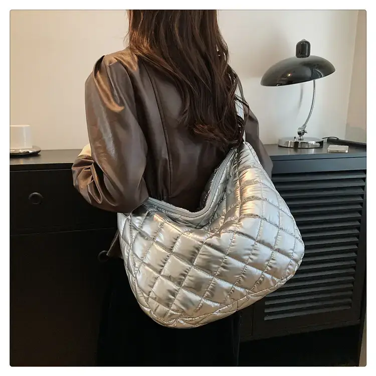 Gold Plated Quilted Shoulder Messenger Bag for Women — feature 15