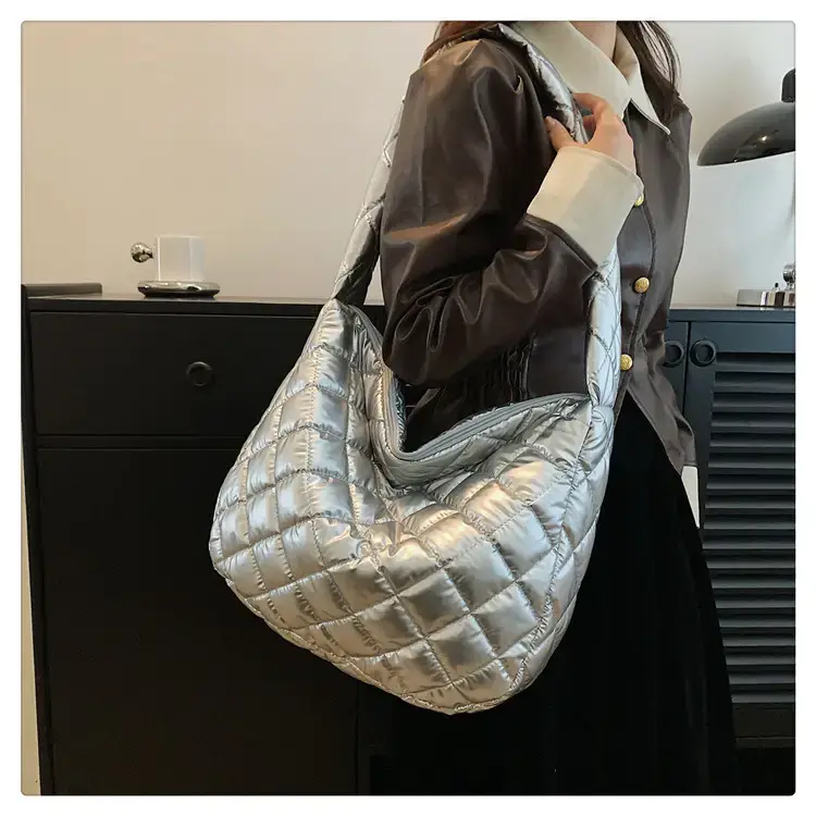 Gold Plated Quilted Shoulder Messenger Bag for Women — feature 16