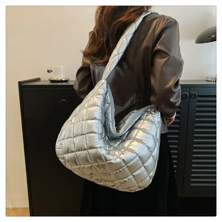 Gold Plated Quilted Shoulder Messenger Bag for Women — feature 17
