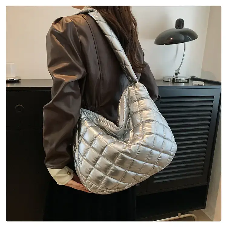 Gold Plated Quilted Shoulder Messenger Bag for Women — feature 18