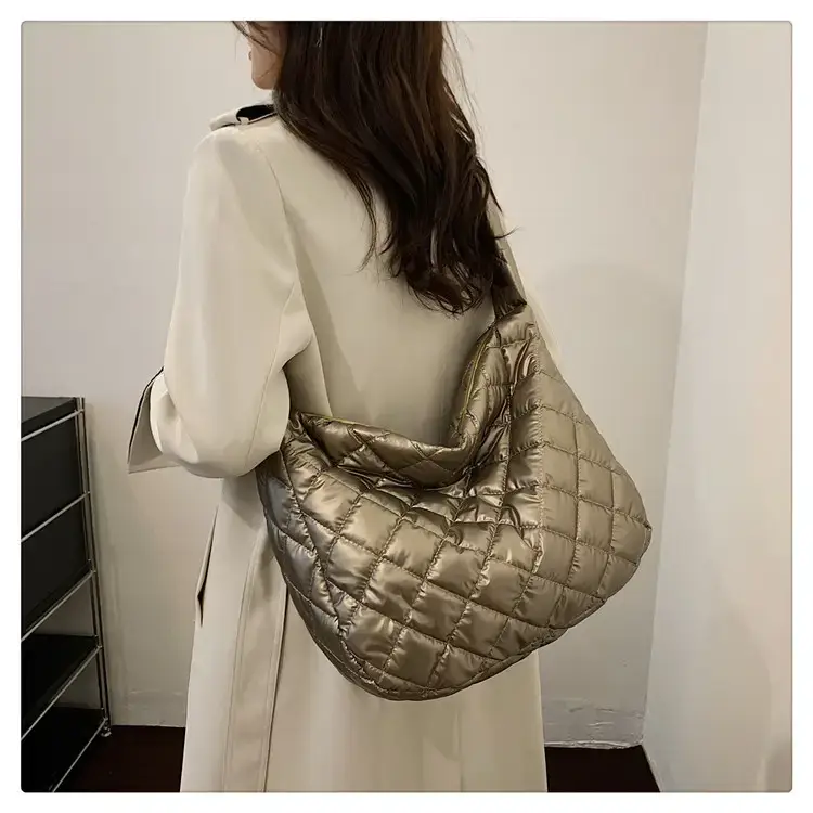 Gold Plated Quilted Shoulder Messenger Bag for Women — feature 19