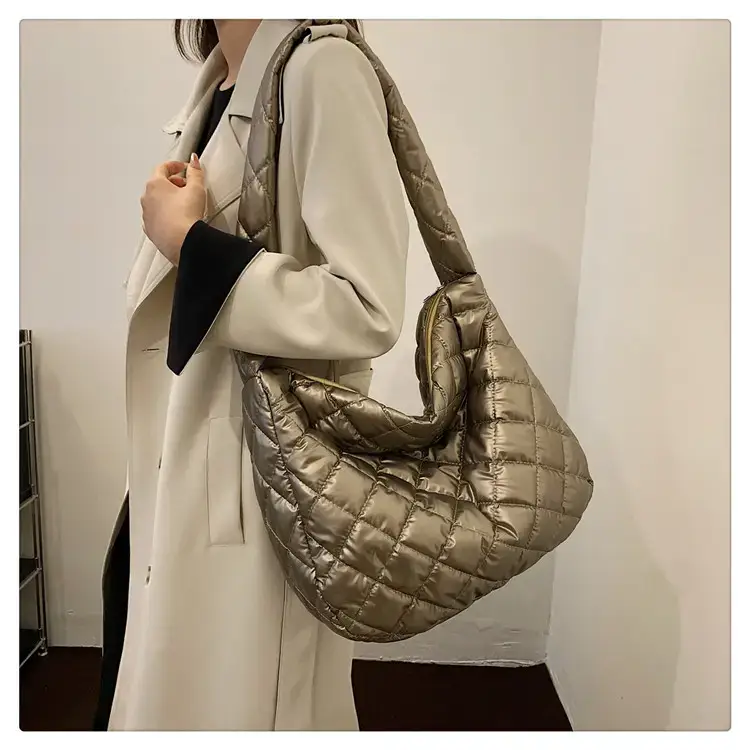Gold Plated Quilted Shoulder Messenger Bag for Women — feature 22