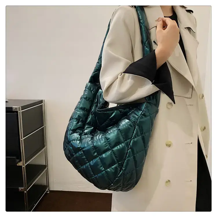 Gold Plated Quilted Shoulder Messenger Bag for Women — feature 24