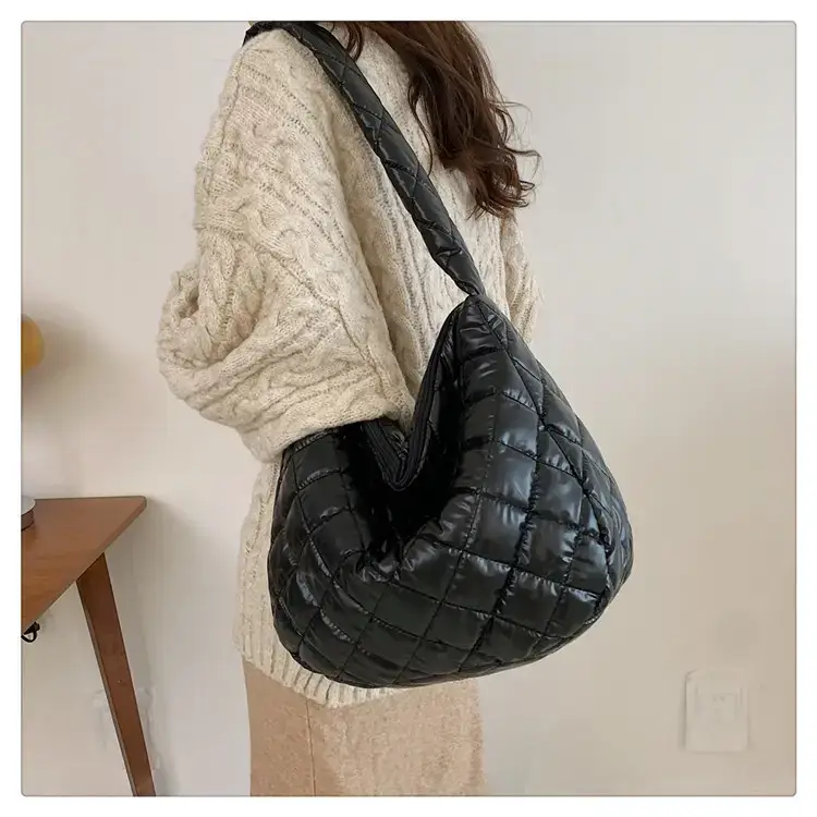Gold Plated Quilted Shoulder Messenger Bag for Women — feature 30