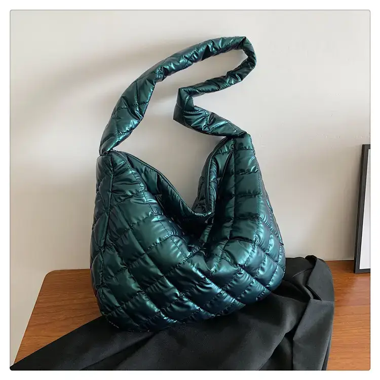 Gold Plated Quilted Shoulder Messenger Bag for Women - Image 4