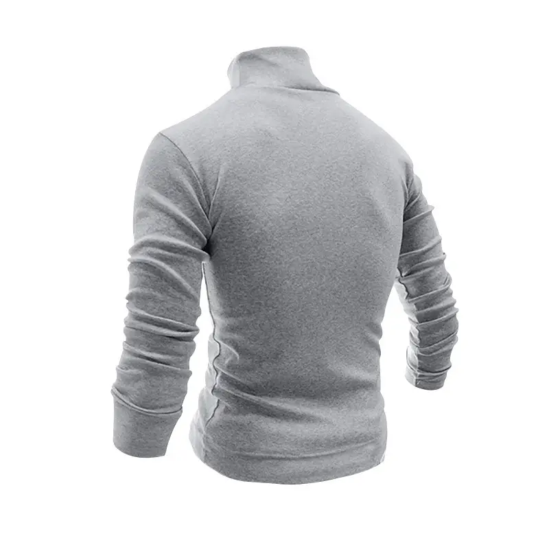 Men's Grey Half Turtleneck Long Sleeve Knitwear — feature 32