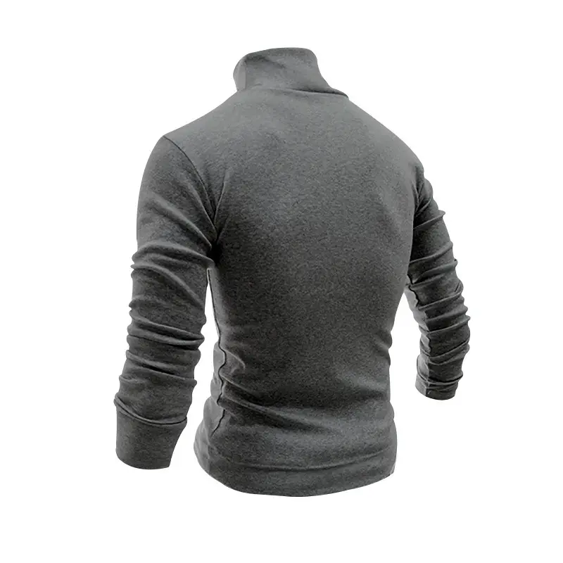 Men's Grey Half Turtleneck Long Sleeve Knitwear — feature 38