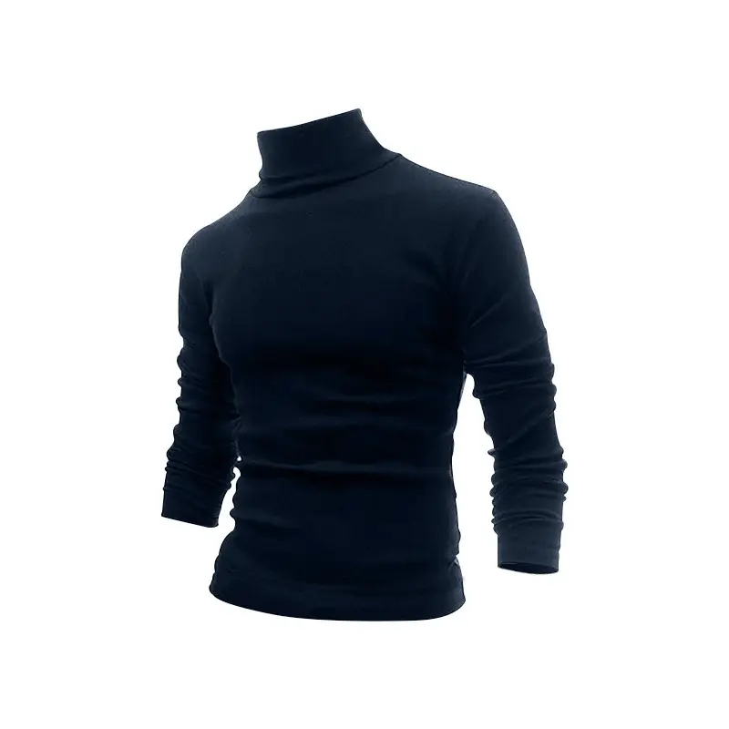 Men's Grey Half Turtleneck Long Sleeve Knitwear — feature 7