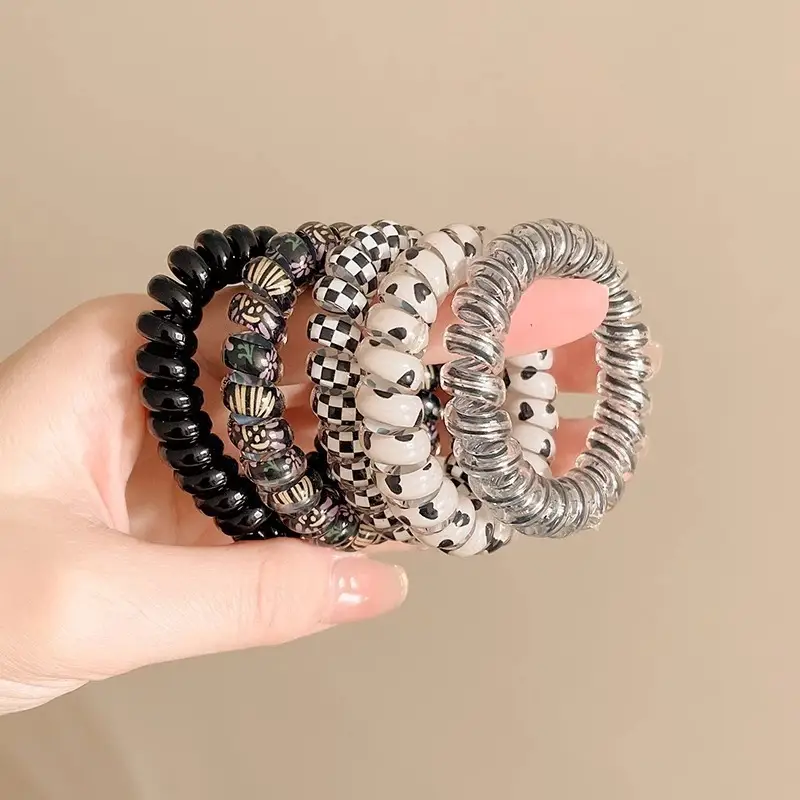 Purple Beaded Hair Rope for Women's Hair Accessories