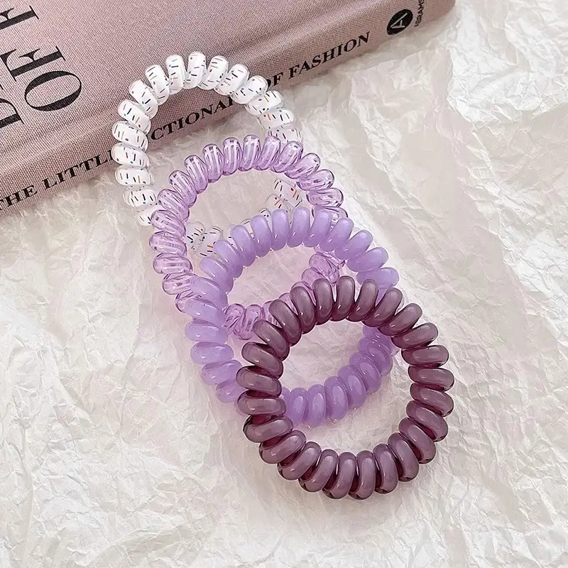 Purple Beaded Hair Rope for Women's Hair Accessories