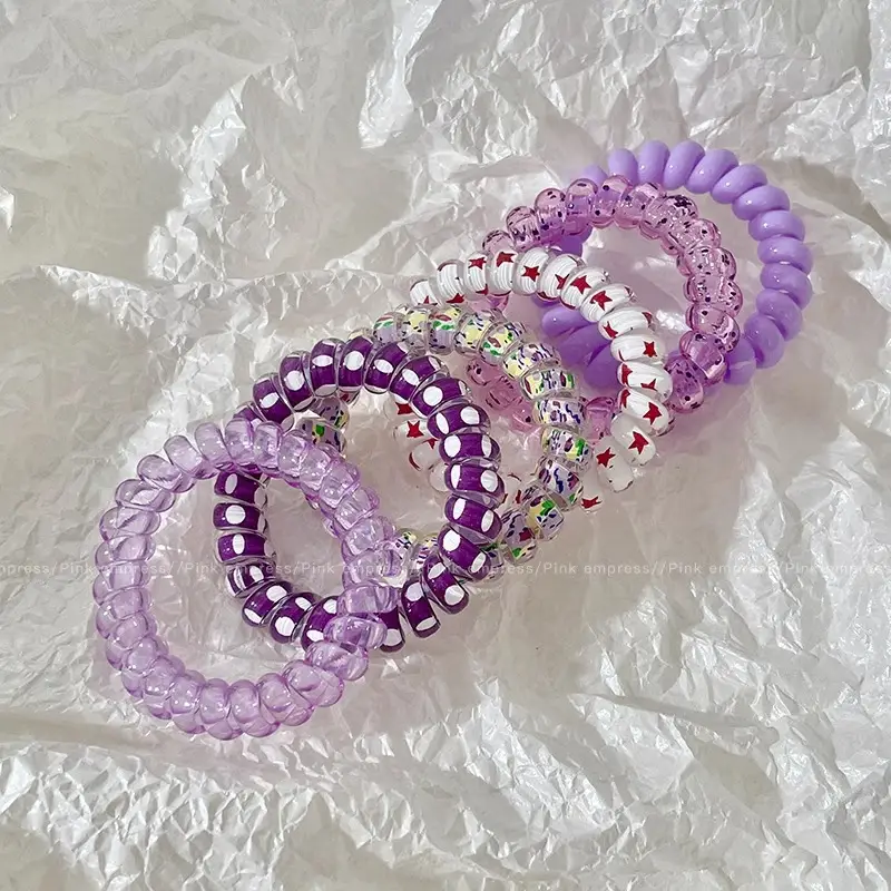 Purple Beaded Hair Rope for Women's Hair Accessories