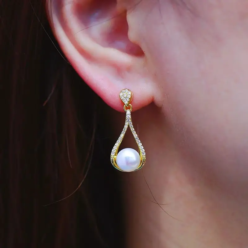 S925 Pearl Earrings Set with Zircon & Micro-inlay — feature 23