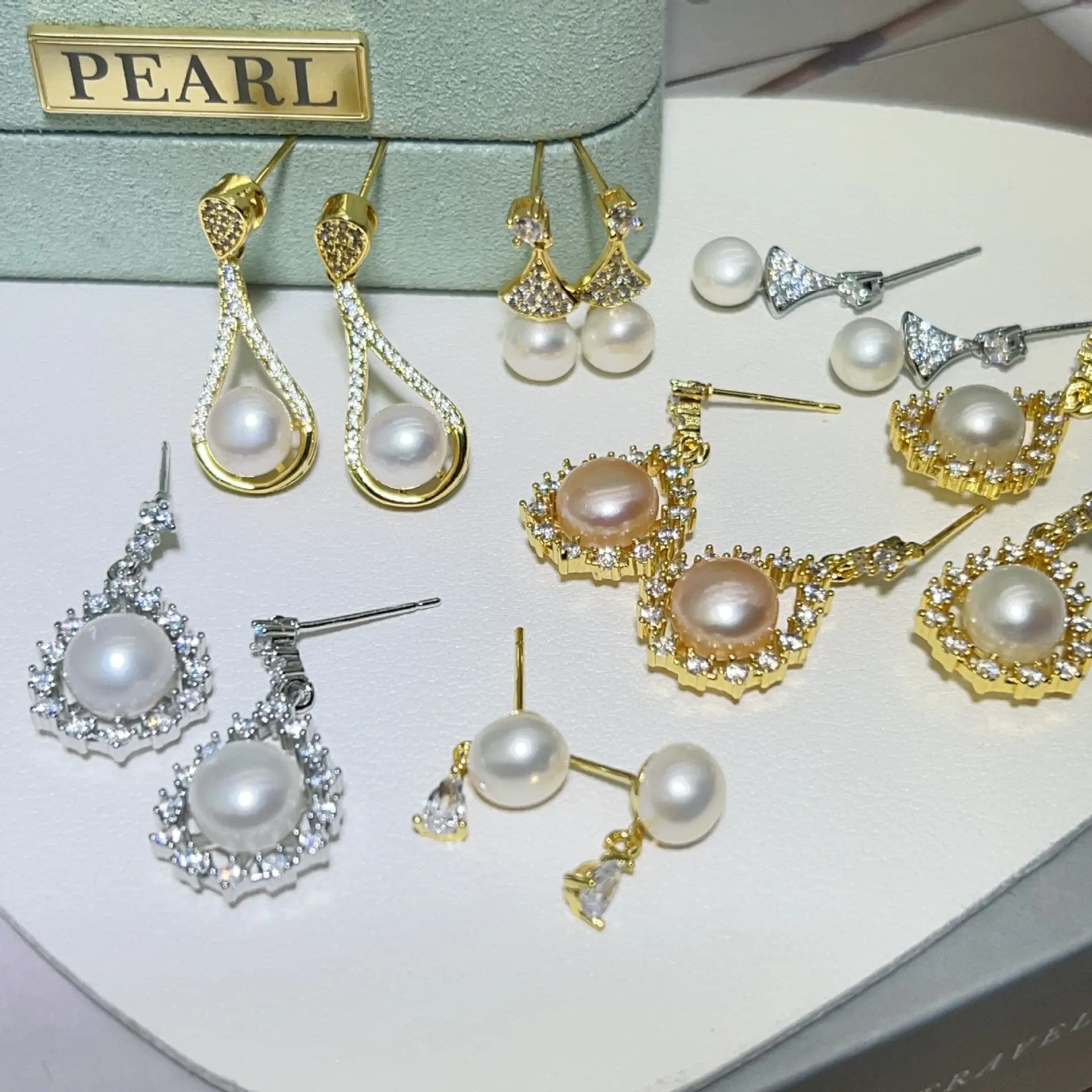 S925 Pearl Earrings Set with Zircon & Micro-inlay — feature 4