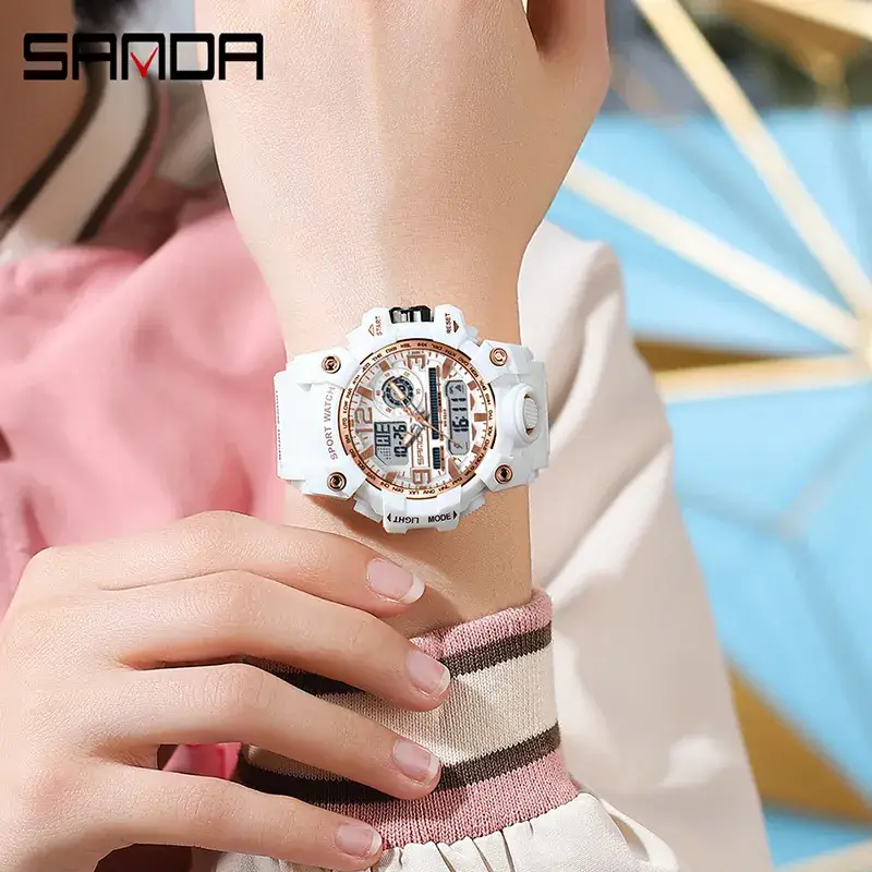 Sanda Waterproof Men's Digital Sports Watch - Image 76