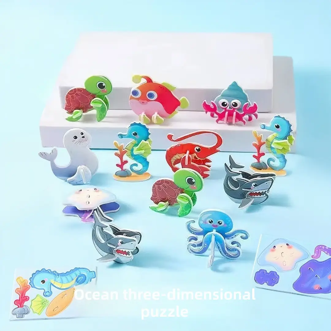 3D paper puzzle children's creative insect puzzle DIY kindergarten early education hand-assembled educational toys