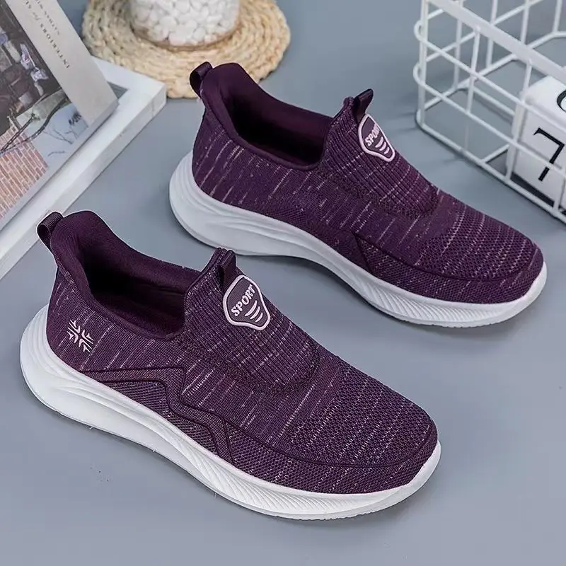 Women's Shoes Wholesale for Export, Lightweight, Breathable, Slip-On Flat Walking Shoes, Outdoor Casual Walking Sneakers for Women - Image 3