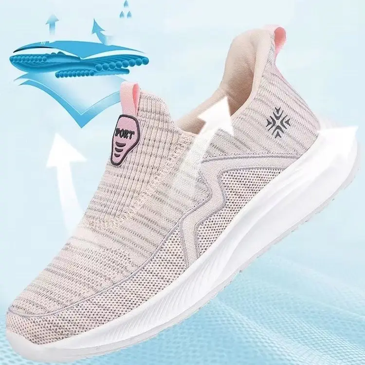 Women's Shoes Wholesale for Export, Lightweight, Breathable, Slip-On Flat Walking Shoes, Outdoor Casual Walking Sneakers for Women - Image 4