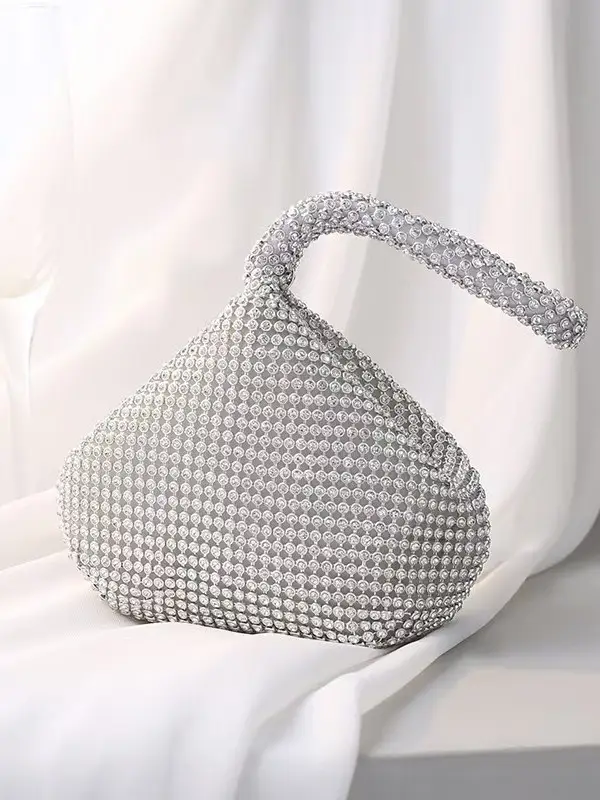 Factory Direct Sales Cross-Border Diamond-Encrusted Evening Bag, Handmade Rhinestone Mine Evening Bag, Clutch Bag, Banquet Bag, Women's Handbag