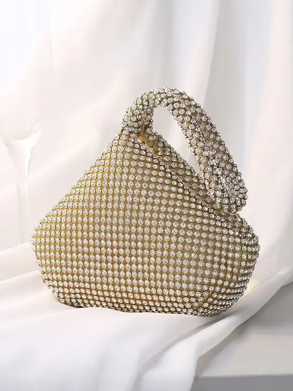 Factory Direct Sales Cross-Border Diamond-Encrusted Evening Bag, Handmade Rhinestone Mine Evening Bag, Clutch Bag, Banquet Bag, Women's Handbag