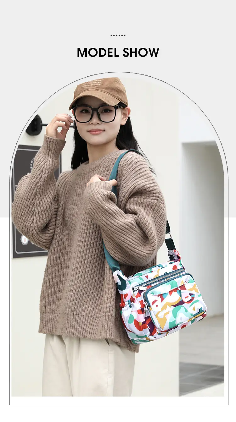 Printed Waterproof Multi-Compartment Women's Crossbody Bag — feature 18