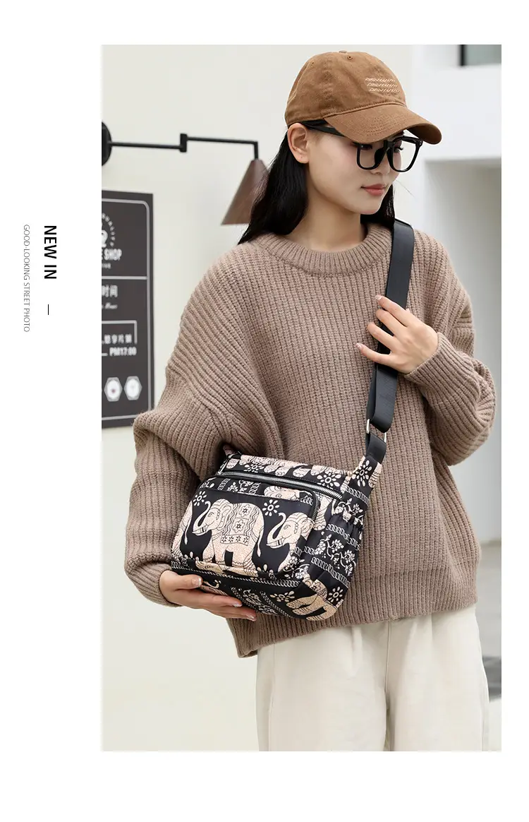 Printed Waterproof Multi-Compartment Women's Crossbody Bag — feature 19