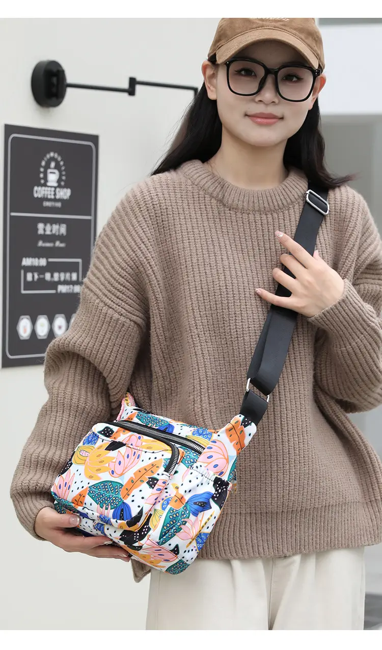 Printed Waterproof Multi-Compartment Women's Crossbody Bag — feature 22