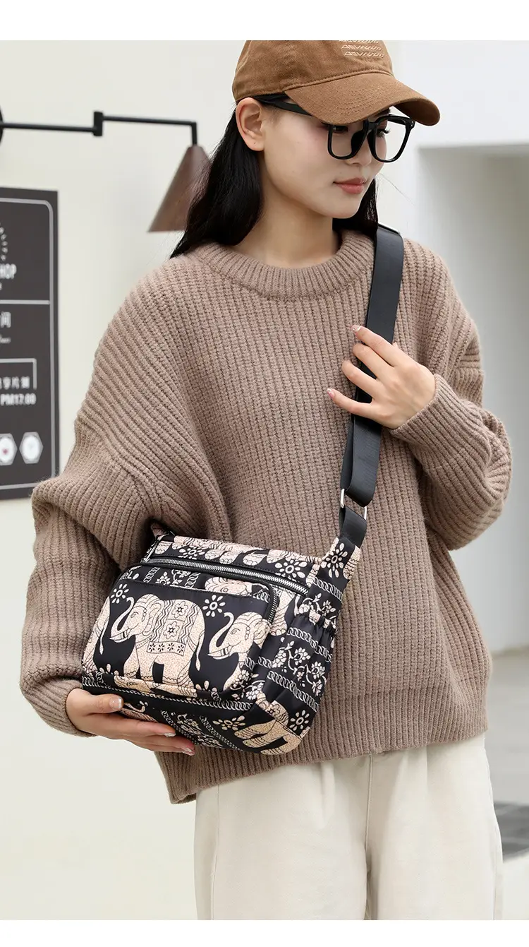 Printed Waterproof Multi-Compartment Women's Crossbody Bag — feature 23