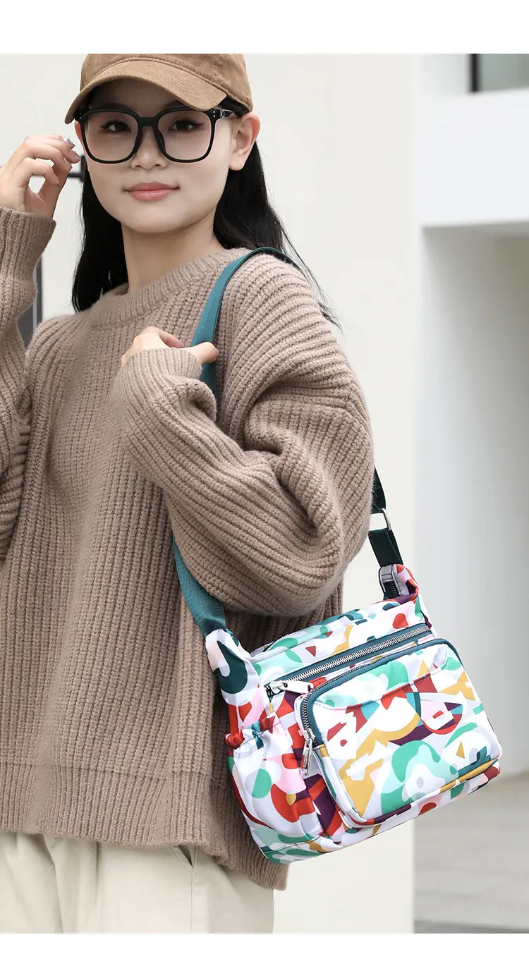 Printed Waterproof Multi-Compartment Women's Crossbody Bag — feature 26