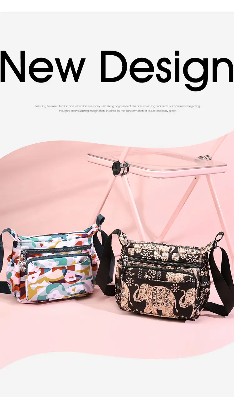 Printed Waterproof Multi-Compartment Women's Crossbody Bag — feature 3