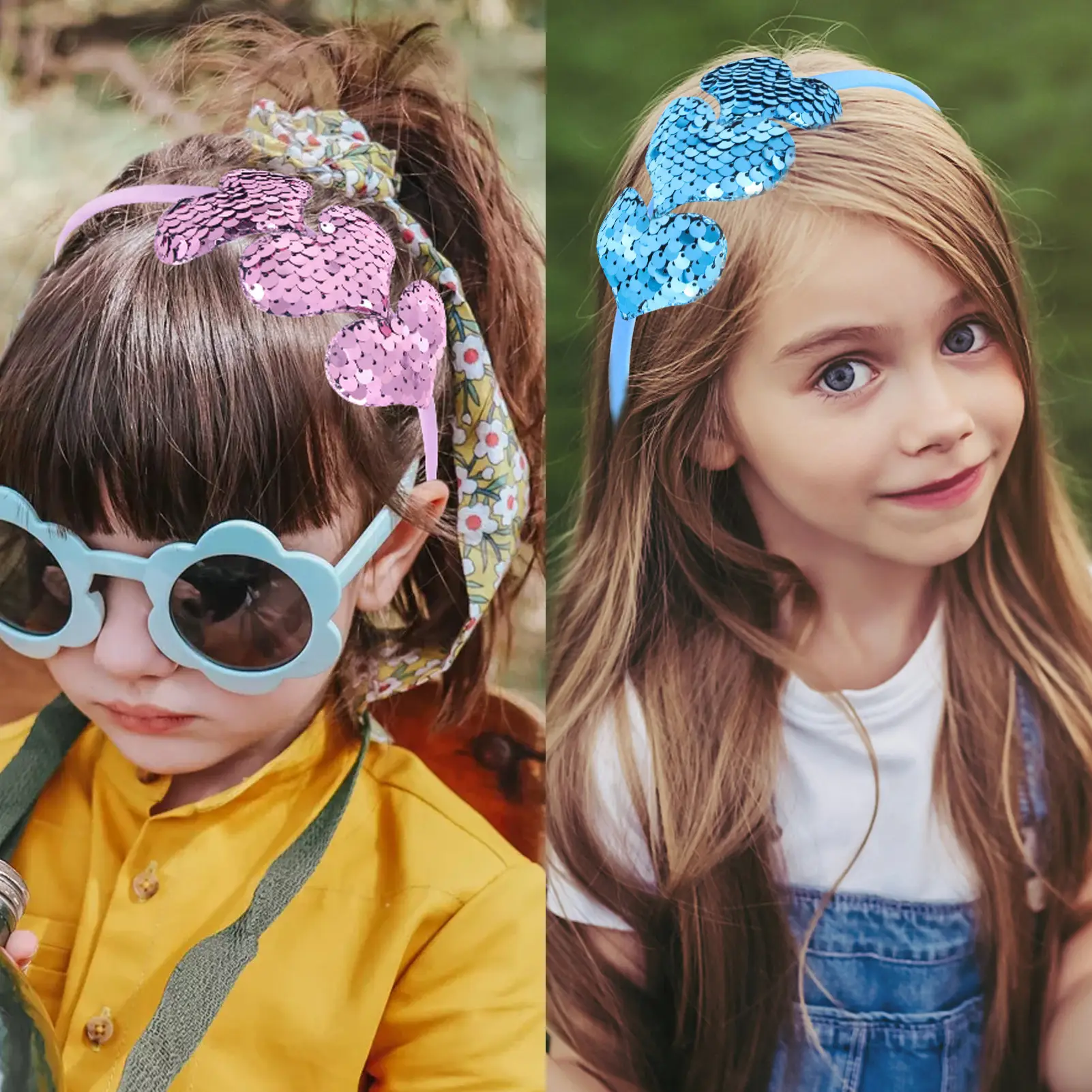 Colorful Sequin Heart Headband 14cm Lightweight — feature 9
