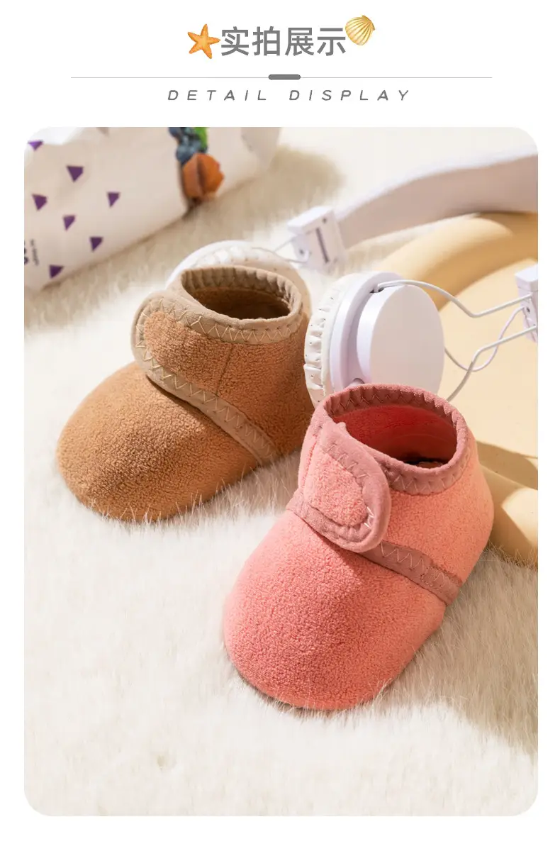 Baby Fleece Slip-On Socks Winter Warm Multi Color — feature 7