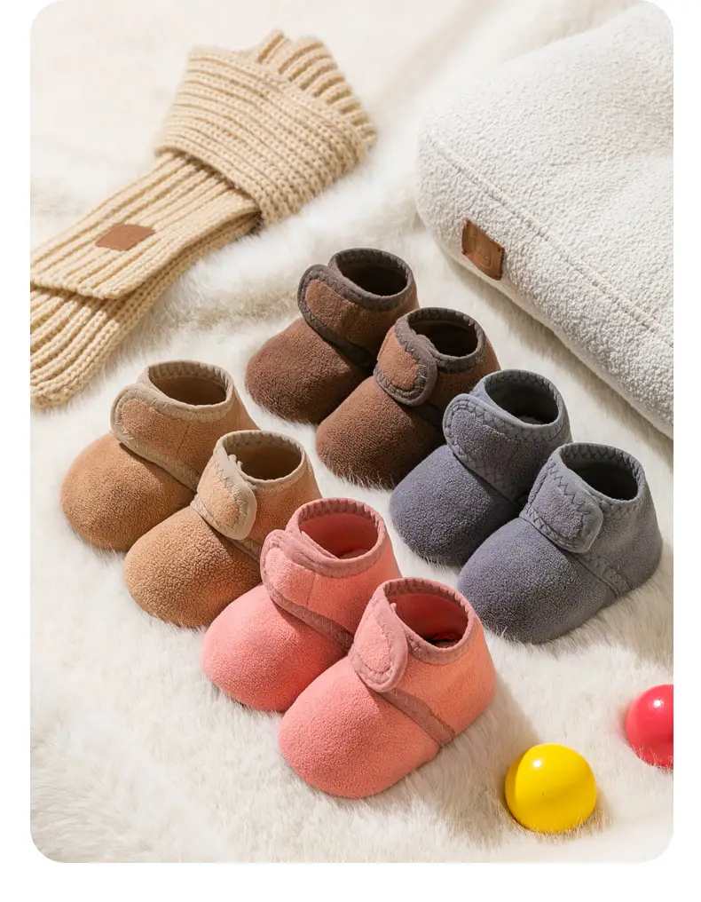 Baby Fleece Slip-On Socks Winter Warm Multi Color — feature 8