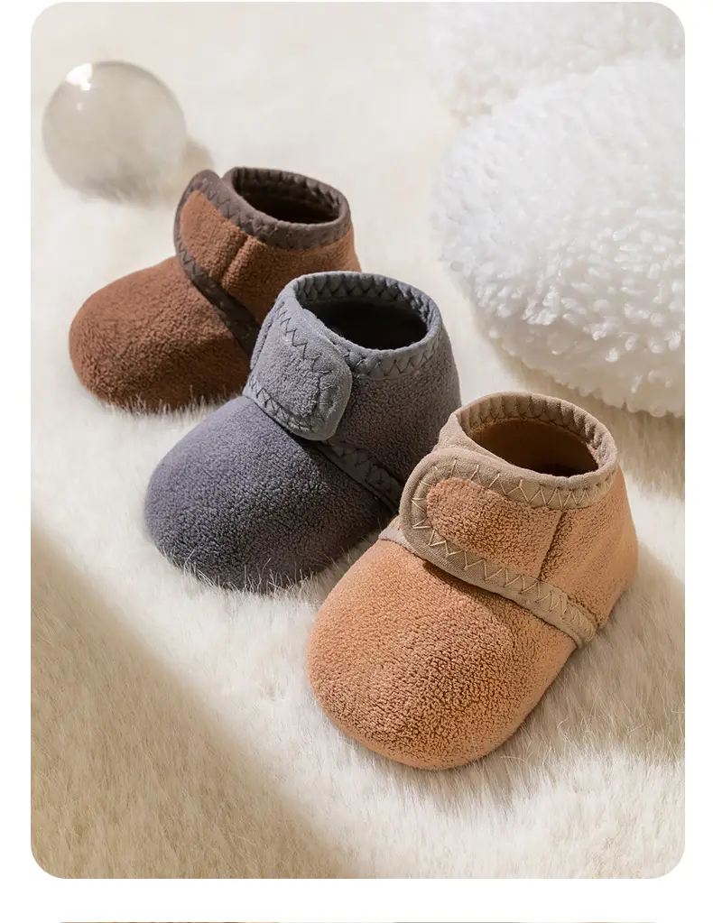 Baby Fleece Slip-On Socks Winter Warm Multi Color — feature 9