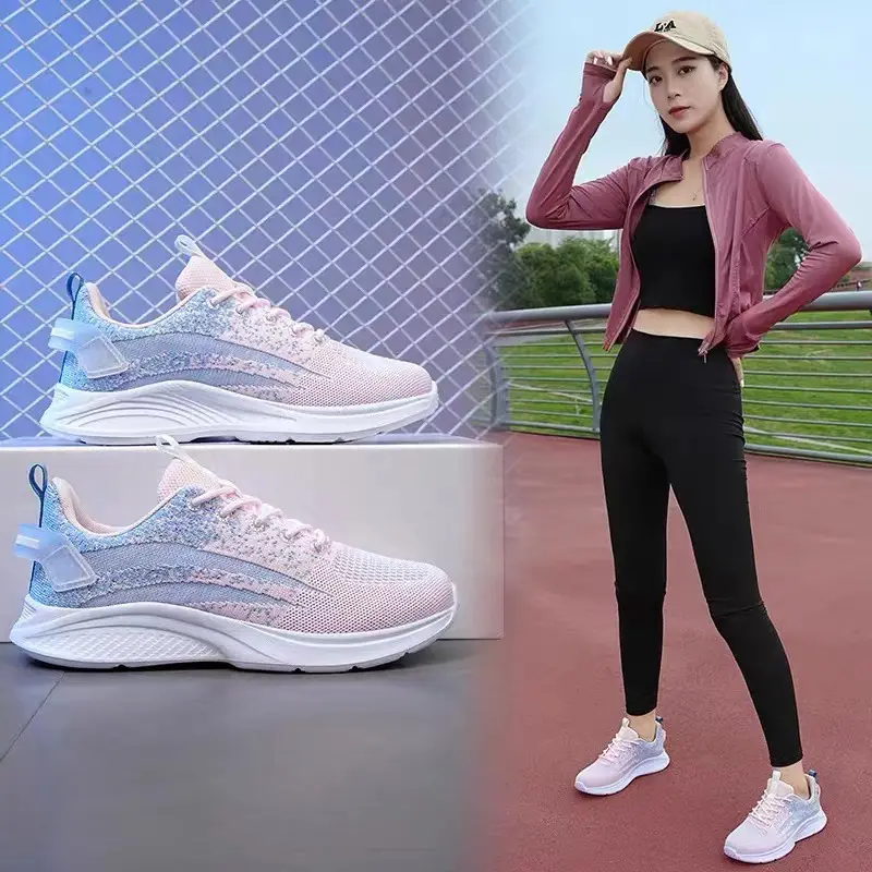 Foreign trade women's shoes thick-soled fashion simple breathable tide running shoes comfortable high light sneaker women wholesale