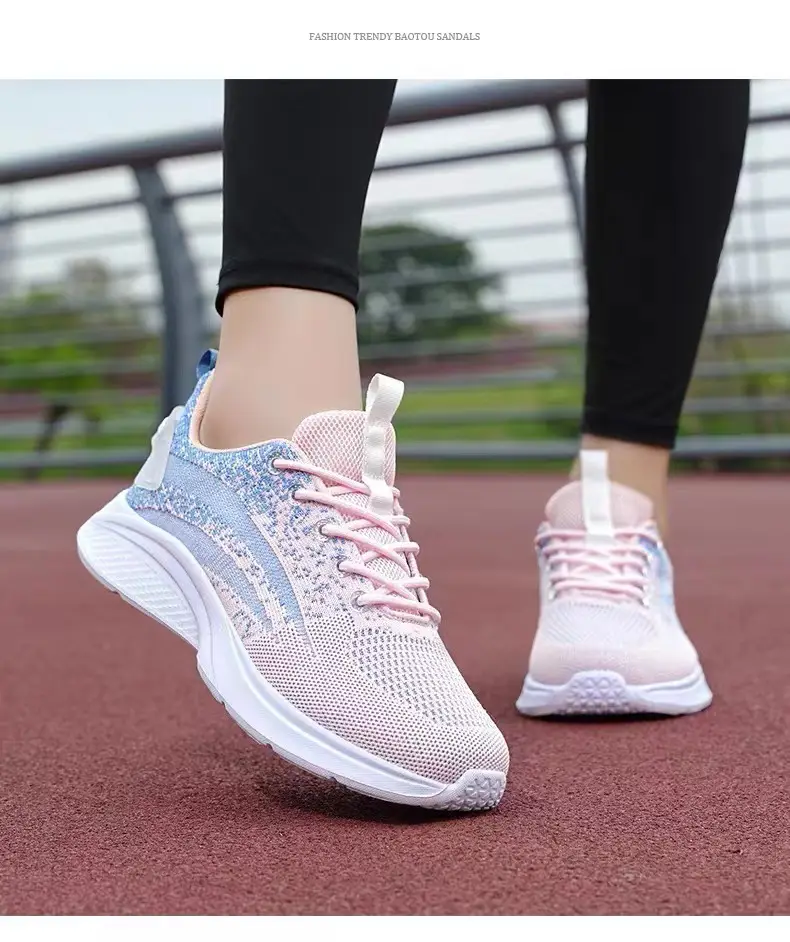 Foreign trade women's shoes thick-soled fashion simple breathable tide running shoes comfortable high light sneaker women wholesale — feature 27