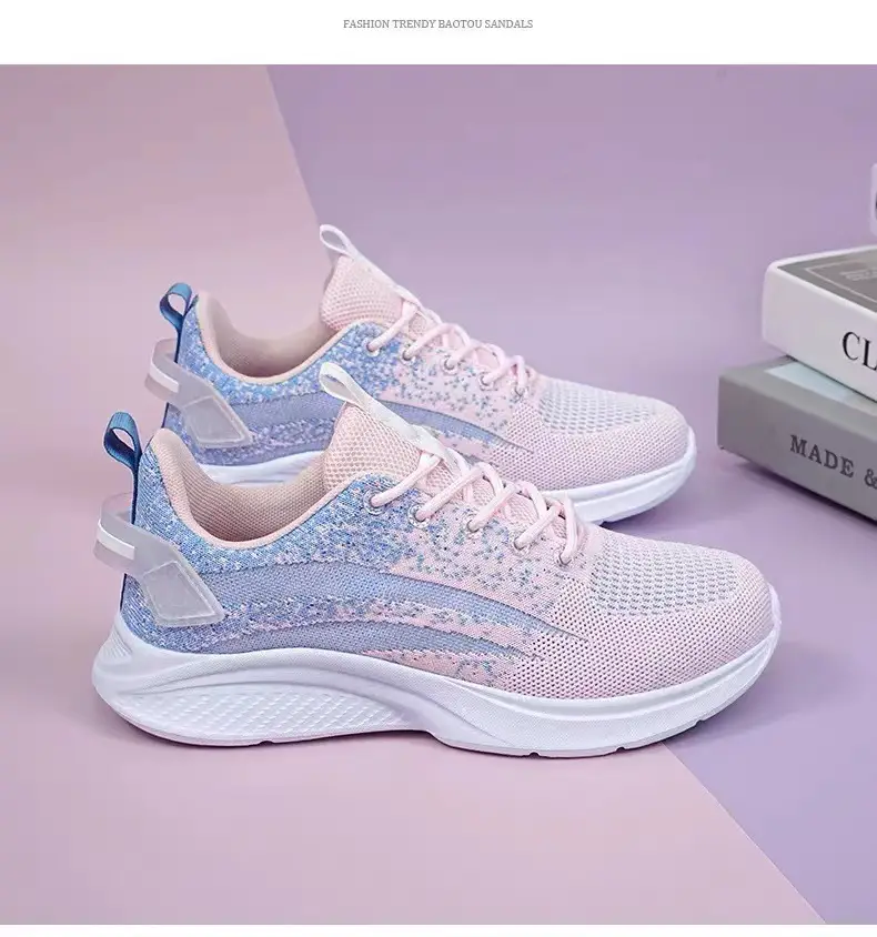 Foreign trade women's shoes thick-soled fashion simple breathable tide running shoes comfortable high light sneaker women wholesale