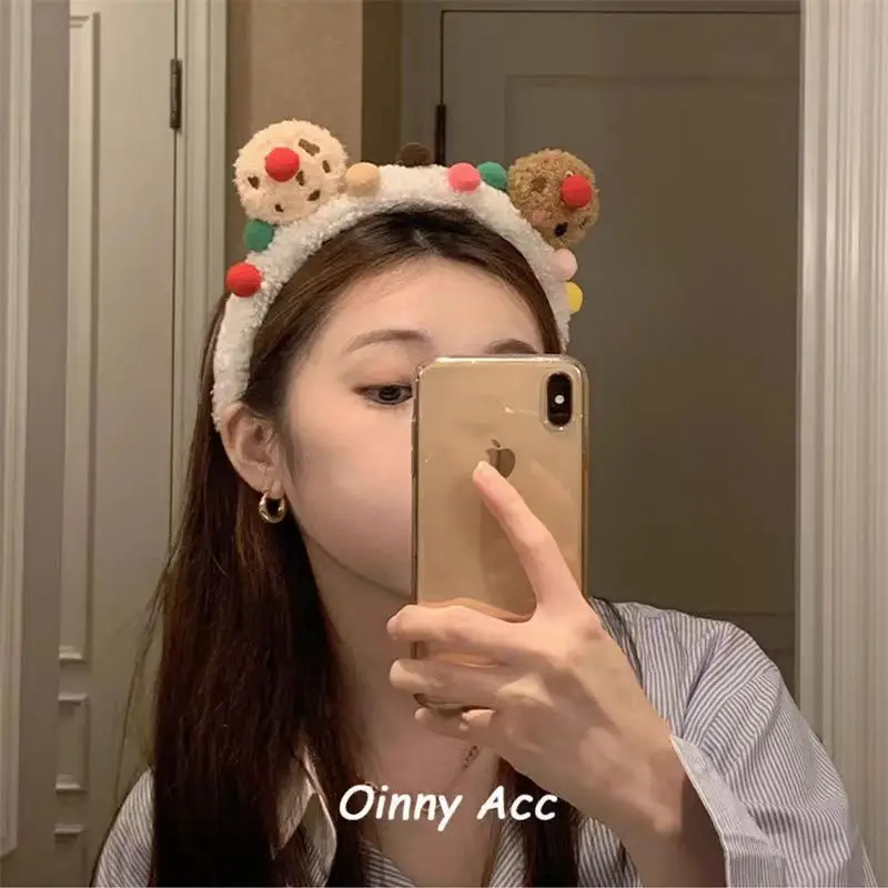 Plush Cookie Headband for Girls Autumn Winter