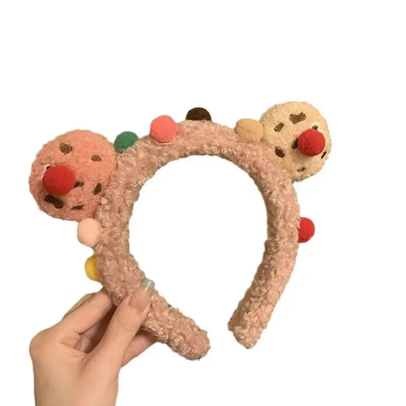 Plush Cookie Headband for Girls Autumn Winter