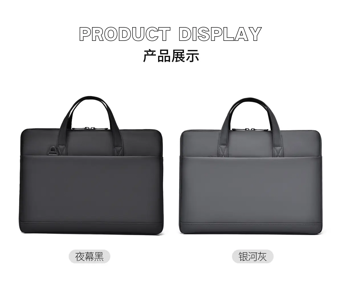 Men's Grey Leather Laptop Bag with Strap — feature 19