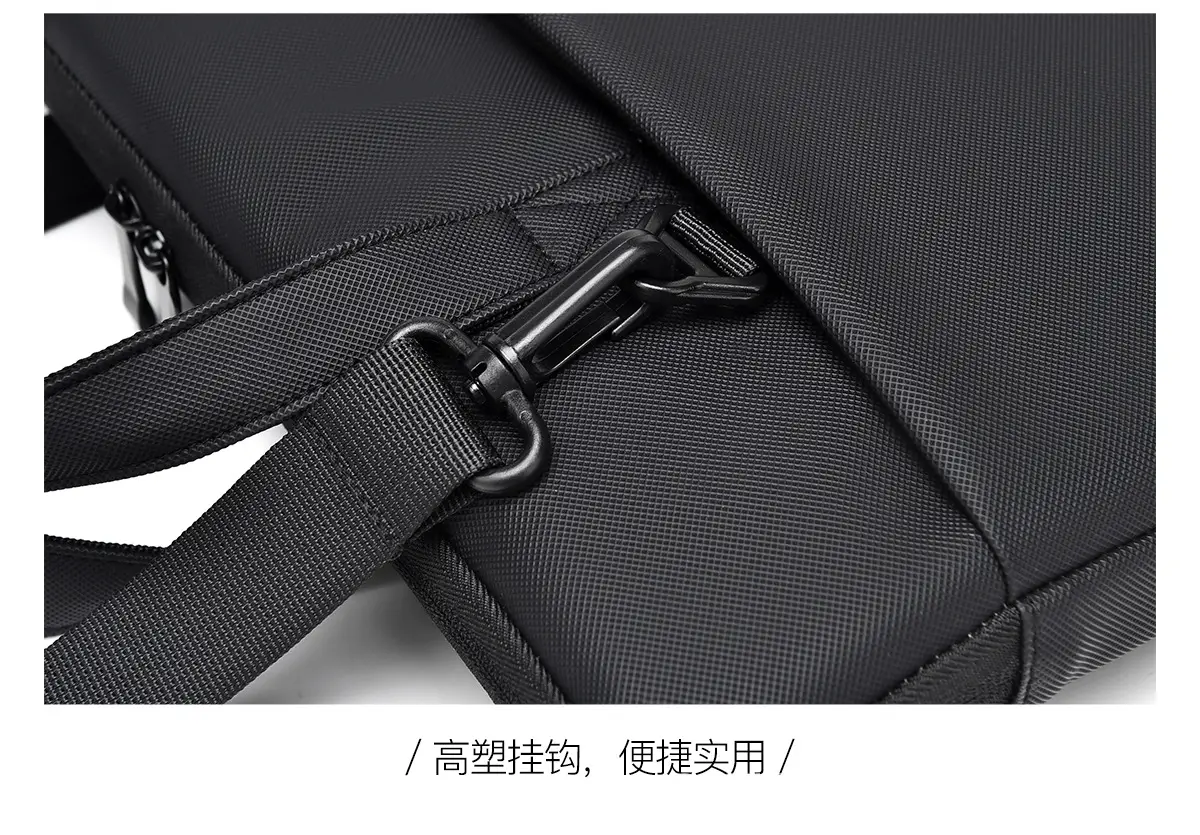 Men's Grey Leather Laptop Bag with Strap — feature 28