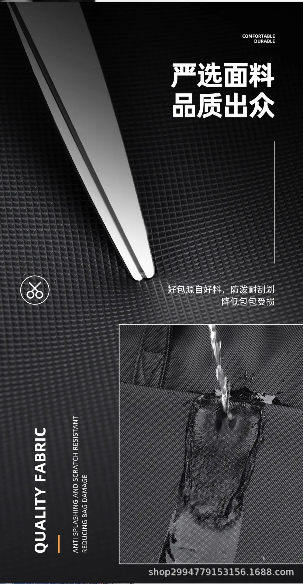 Men's Grey Leather Laptop Bag with Strap — feature 6