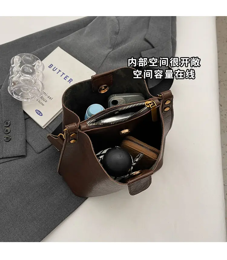 Women Bucket Bag Retro Niche Design 2023 — feature 7