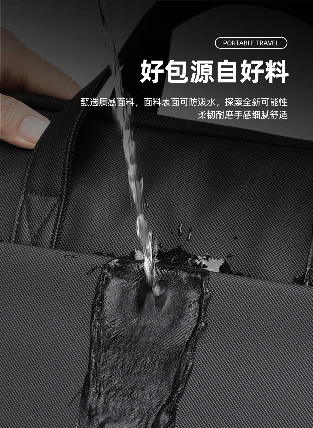 Men's 14inch Leather Satchel Laptop Bag with Logo Print — feature 7