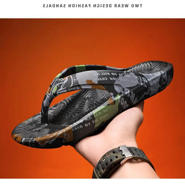 Men's flip flops from Fujian manufacturers summer outdoor wear non-slip trendy flip-flops sports casual platform fans — feature 13