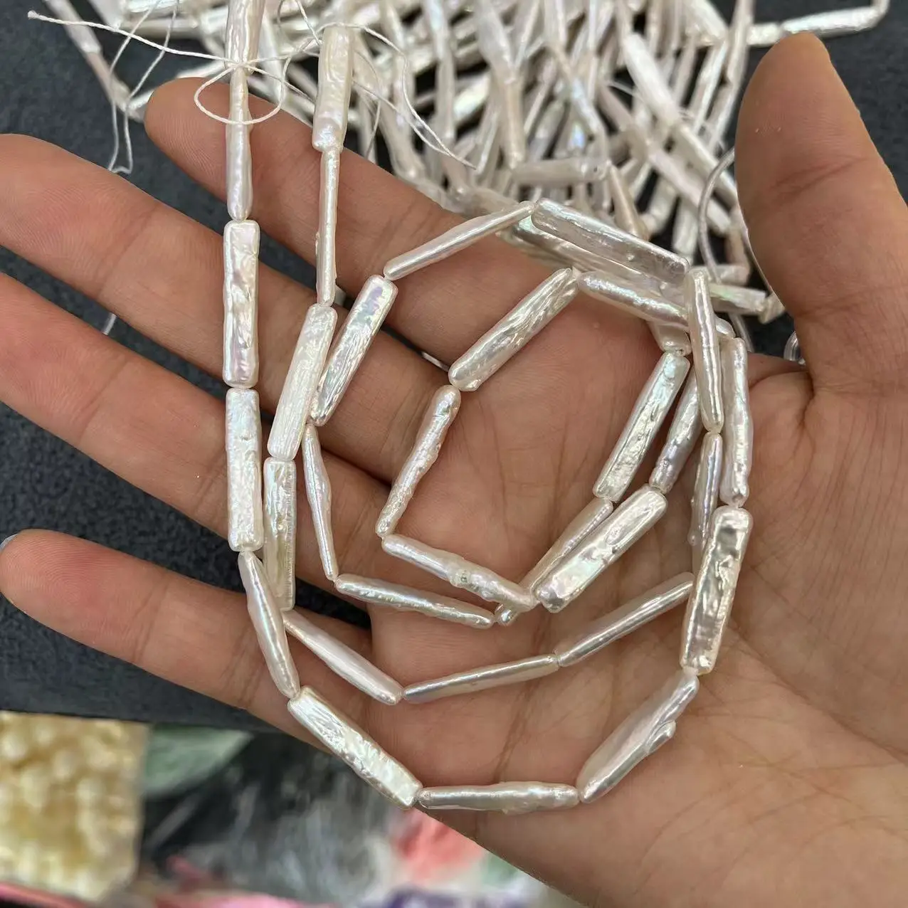 Silver Pearl Necklace Bracelet 5x24MM Wholesale — feature 7