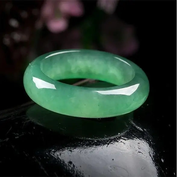 Ice Green Jade Ring for Men Women Running Ring - Image 4