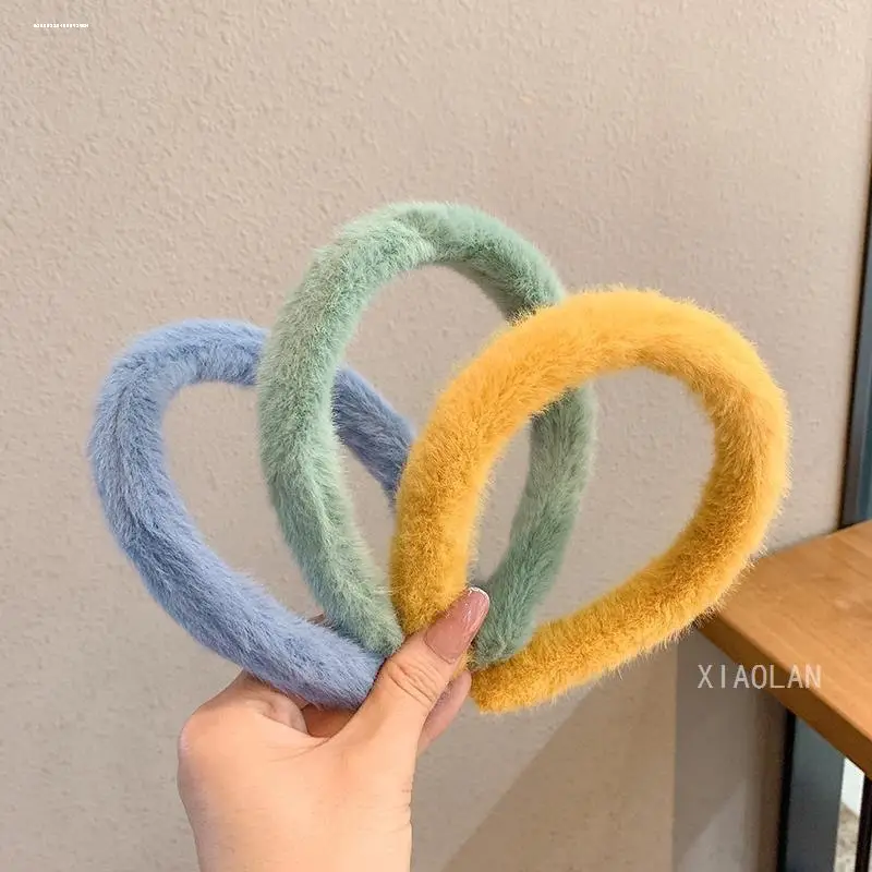 Candy Color Plush Headband for Women Winter Use - Image 9