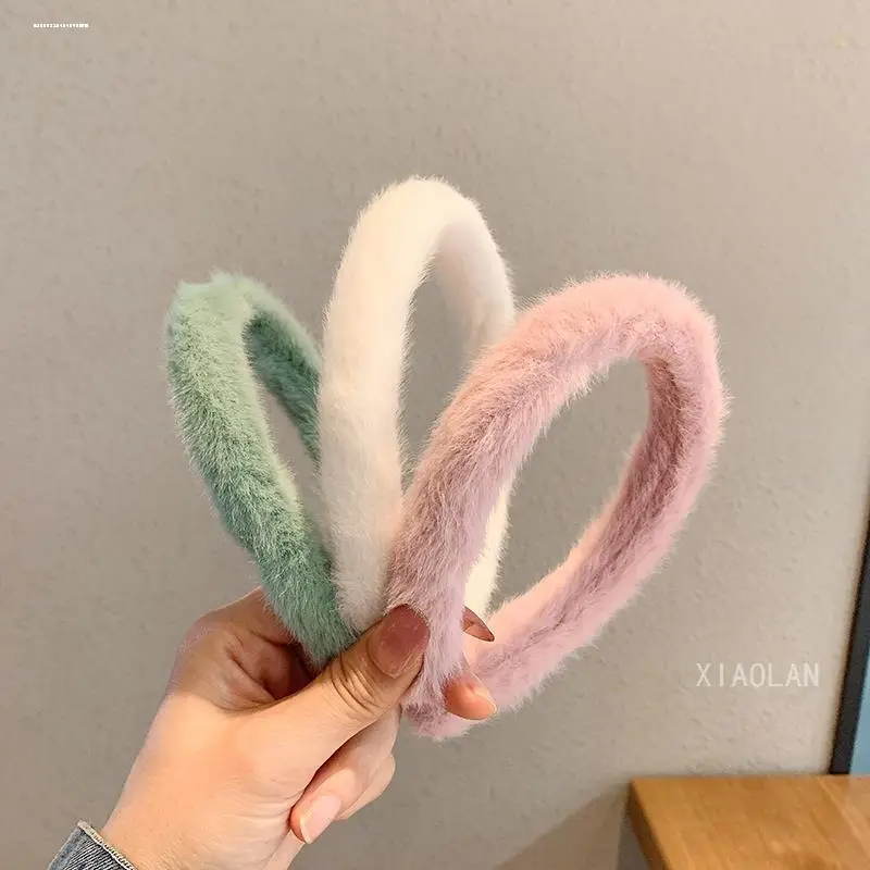 Candy Color Plush Headband for Women Winter Use - Image 10